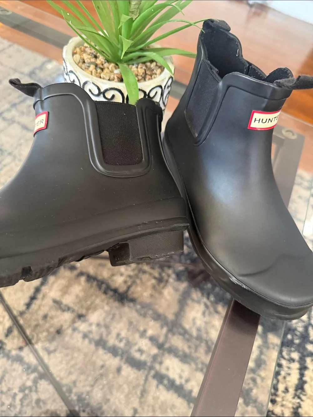 Hunter Black Chelsea Rain Boots for Men